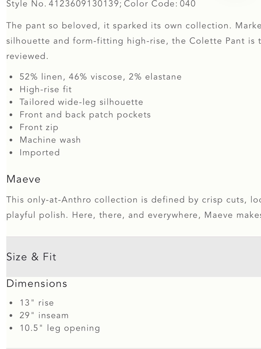 Anthropologie Maeve Colette linen crop pants size 34 - Picture 4 of 9
